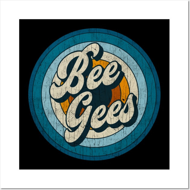 Bee Gees - Retro Circle Vintage Wall Art by Skeletownn